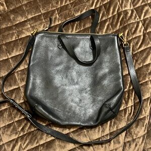 Madewell Black Leather Tote / Crossbody
